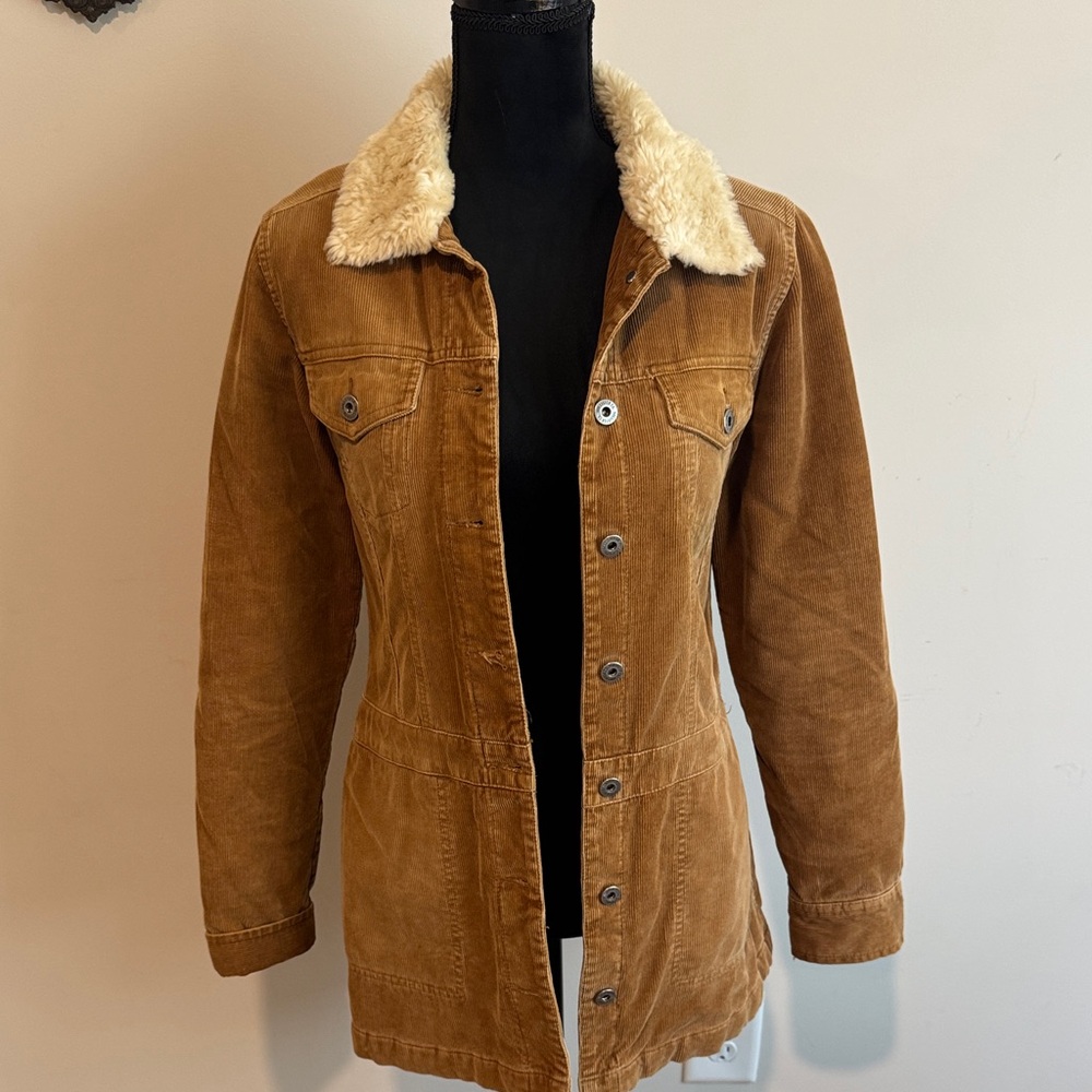 Hollister Brown Jacket with Cream Collar